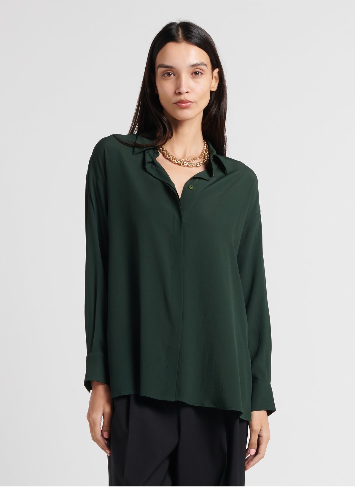 CHEMISE SAYONARA EN ACÉTATE/SOIE foresta